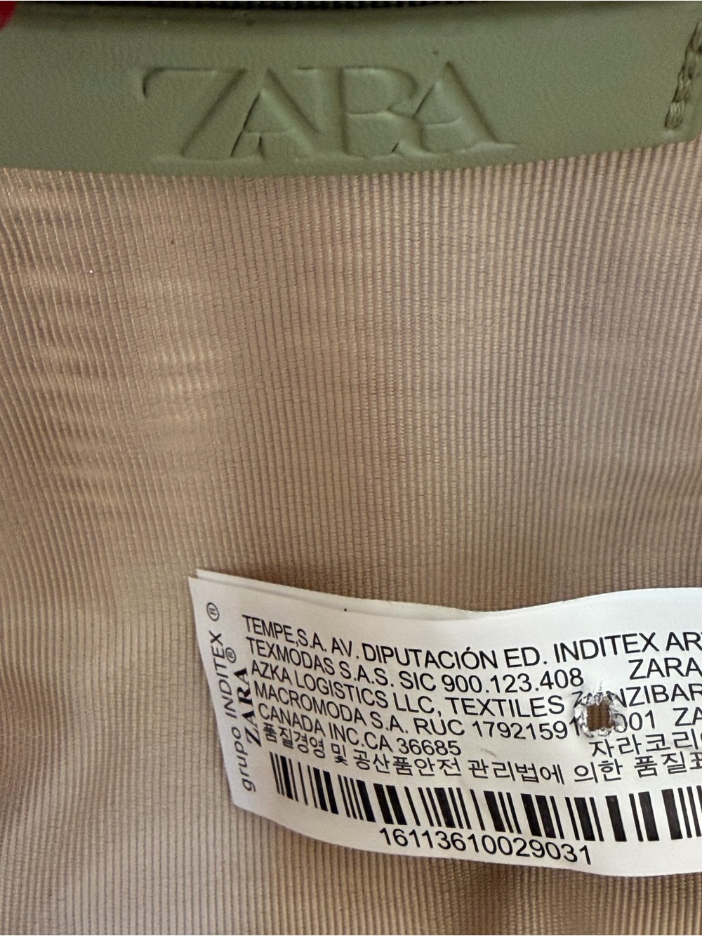 Zara Olive Green Woven Crossbody with Gold Buckle - Picture 9 of 10